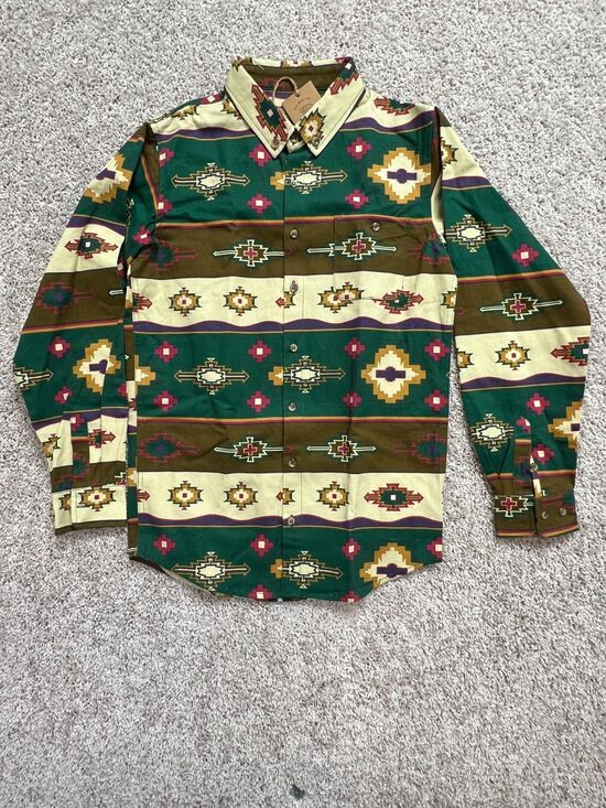 Other - Ottway Mens Western Shirt Southwestern Aztec Print Long Sleeve Button Up Casual